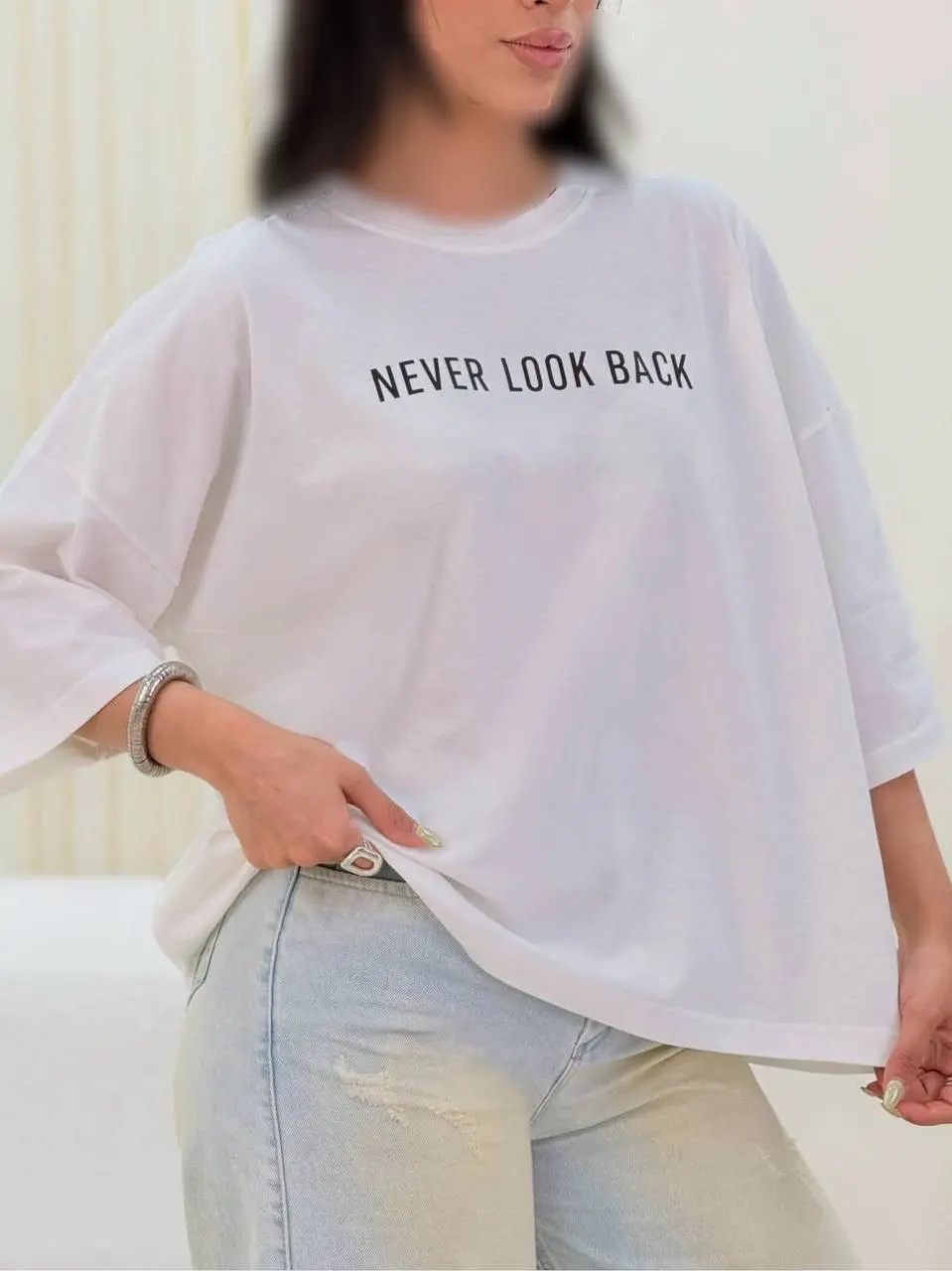 تیشرت باکسی NEVER | فروشگاه الاستایل